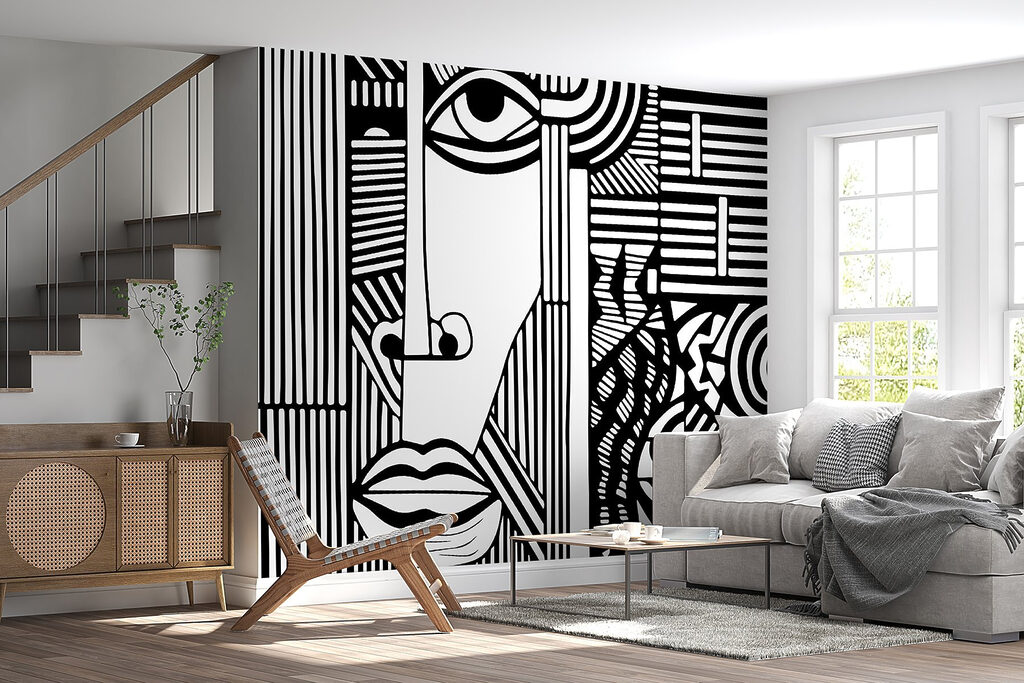 Wydłużona twarz w liniach — wnętrze 3