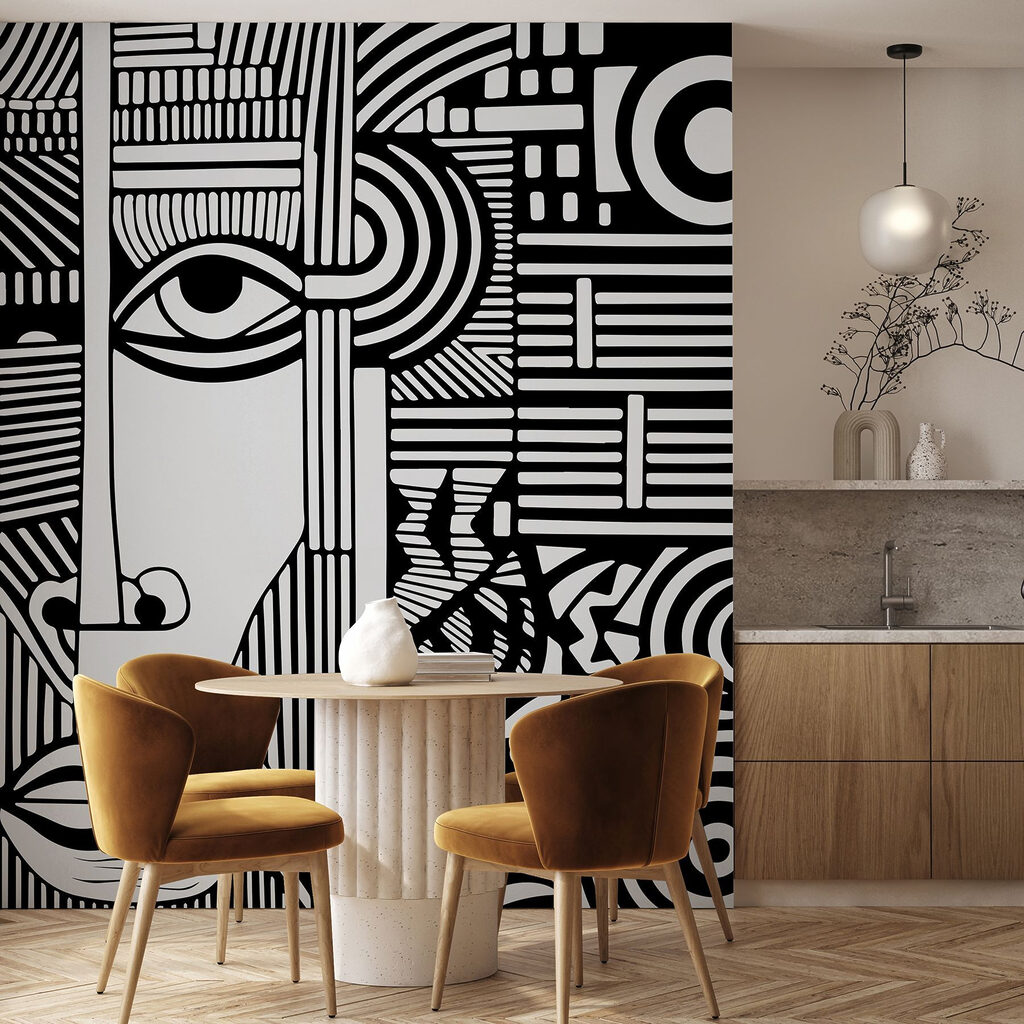 Wydłużona twarz w liniach — wnętrze 4