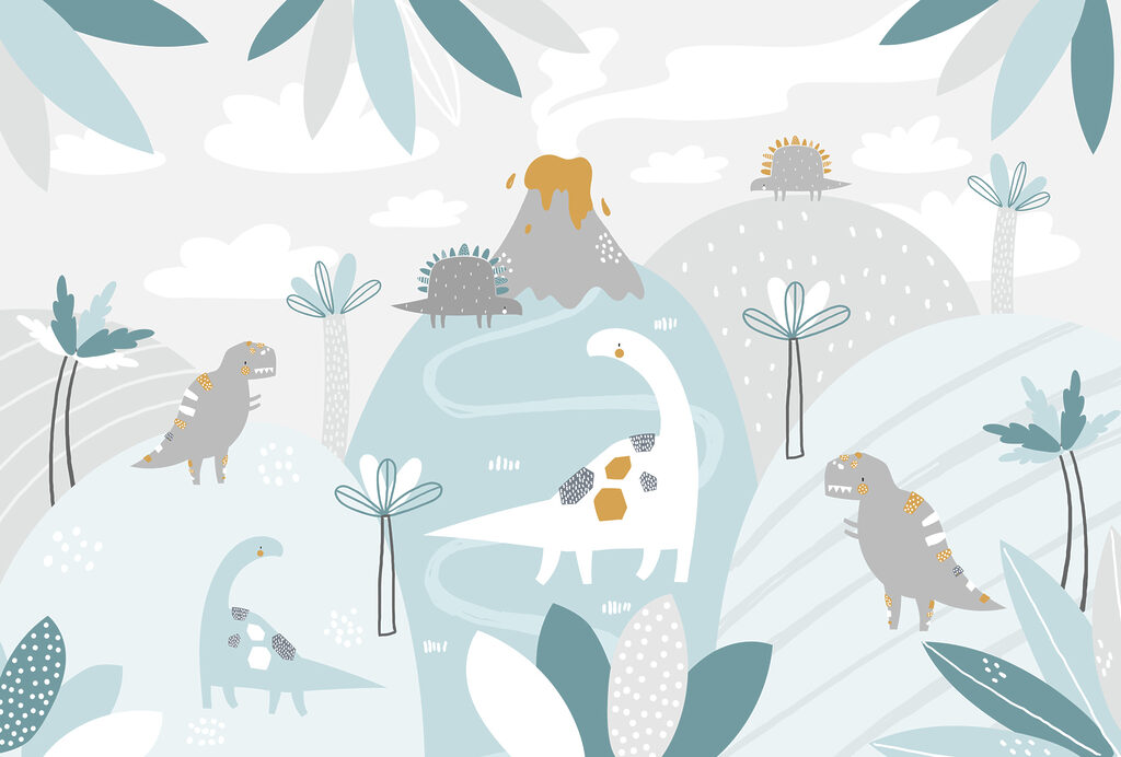 Dinozaury w błękitnych dolinach — cały wzór