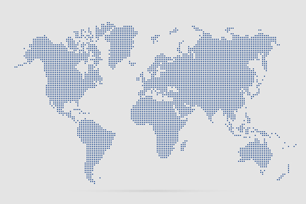 Mapa świata w kropki — cały wzór