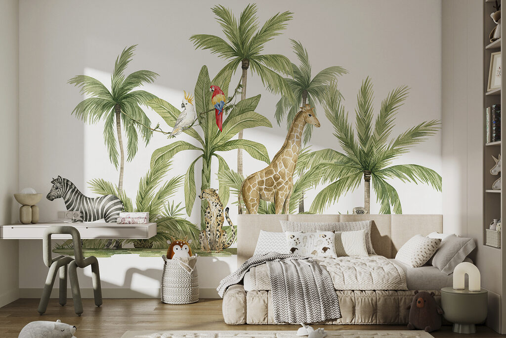 Zwierzęta wśród zielonych palm — wnętrze 1