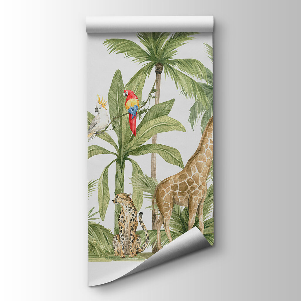 Zwierzęta wśród zielonych palm — widok produktu