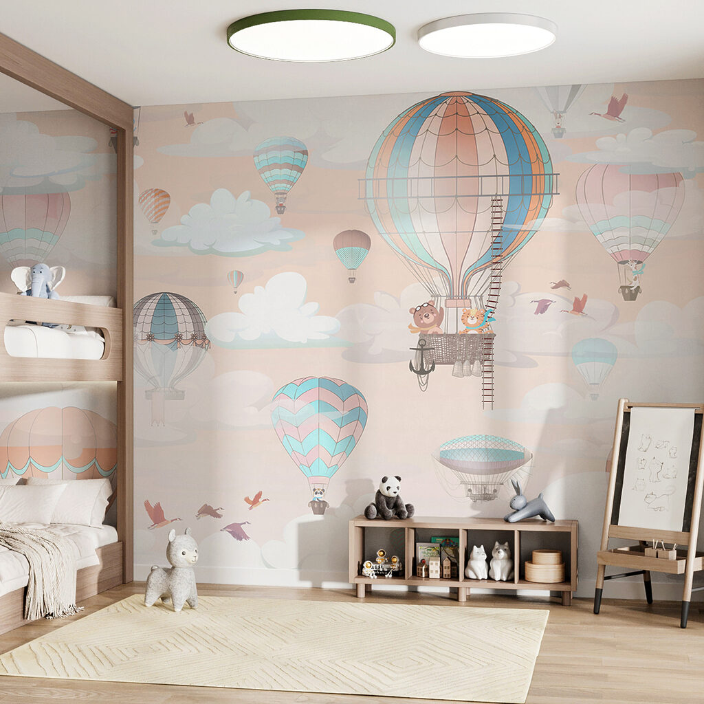 Pastelowe balony w chmurach — wnętrze 1
