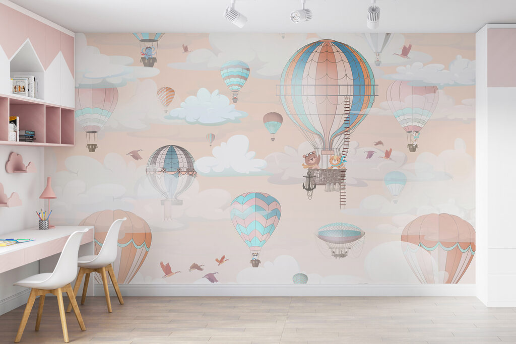 Pastelowe balony w chmurach — wnętrze 2