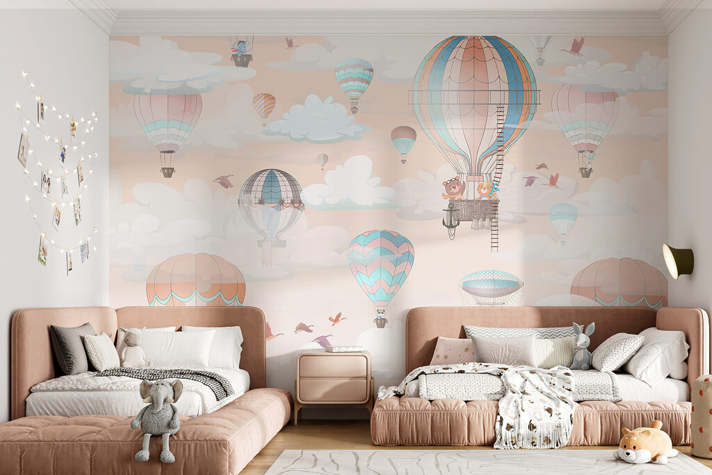 Pastelowe balony w chmurach — wnętrze 3