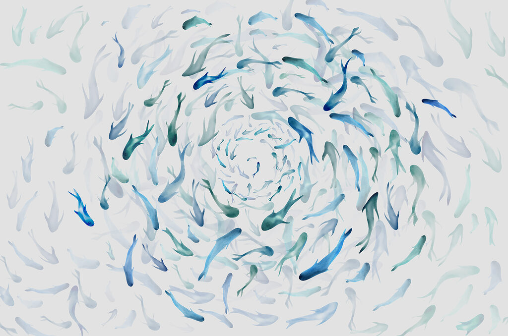 Ryby w wirze — cały wzór