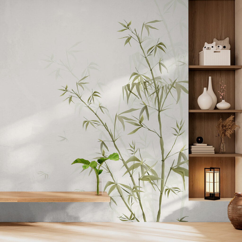 Gałązki bambusa na bieli — wnętrze 2