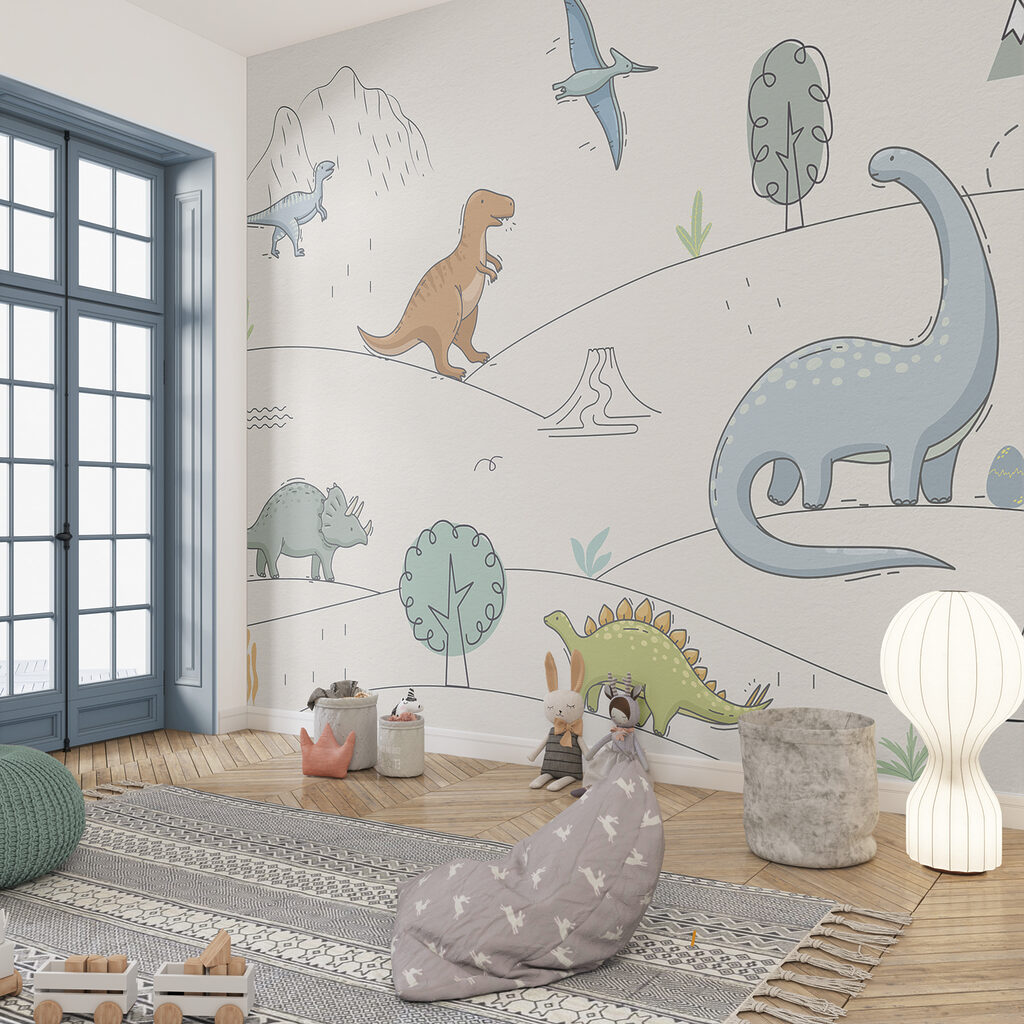 Dinozaury w cienkich konturach — wnętrze 3