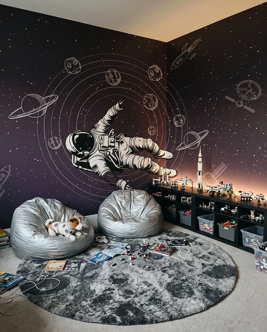 Astronauta wśród orbit we wnętrzu
