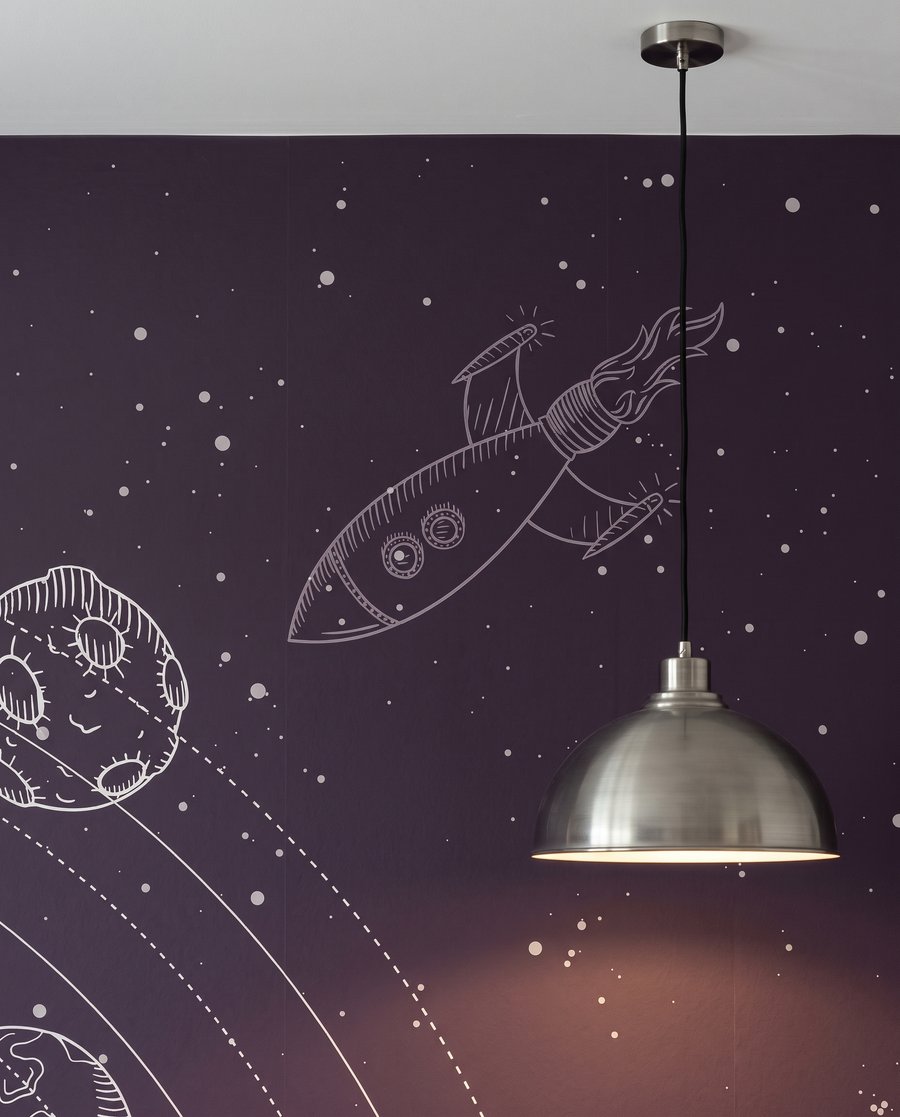Astronauta wśród orbit — detal