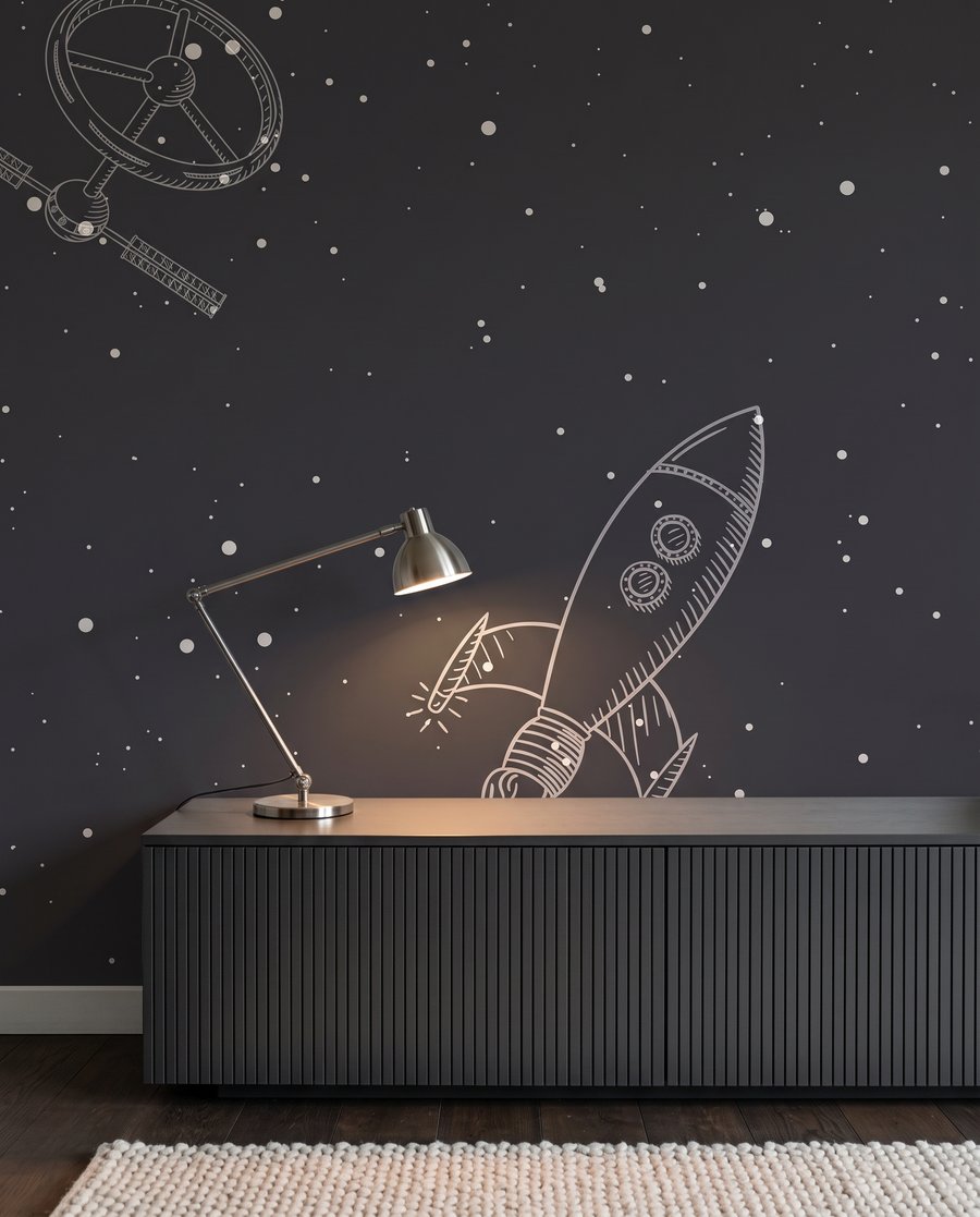 Astronauta wśród orbit — detal