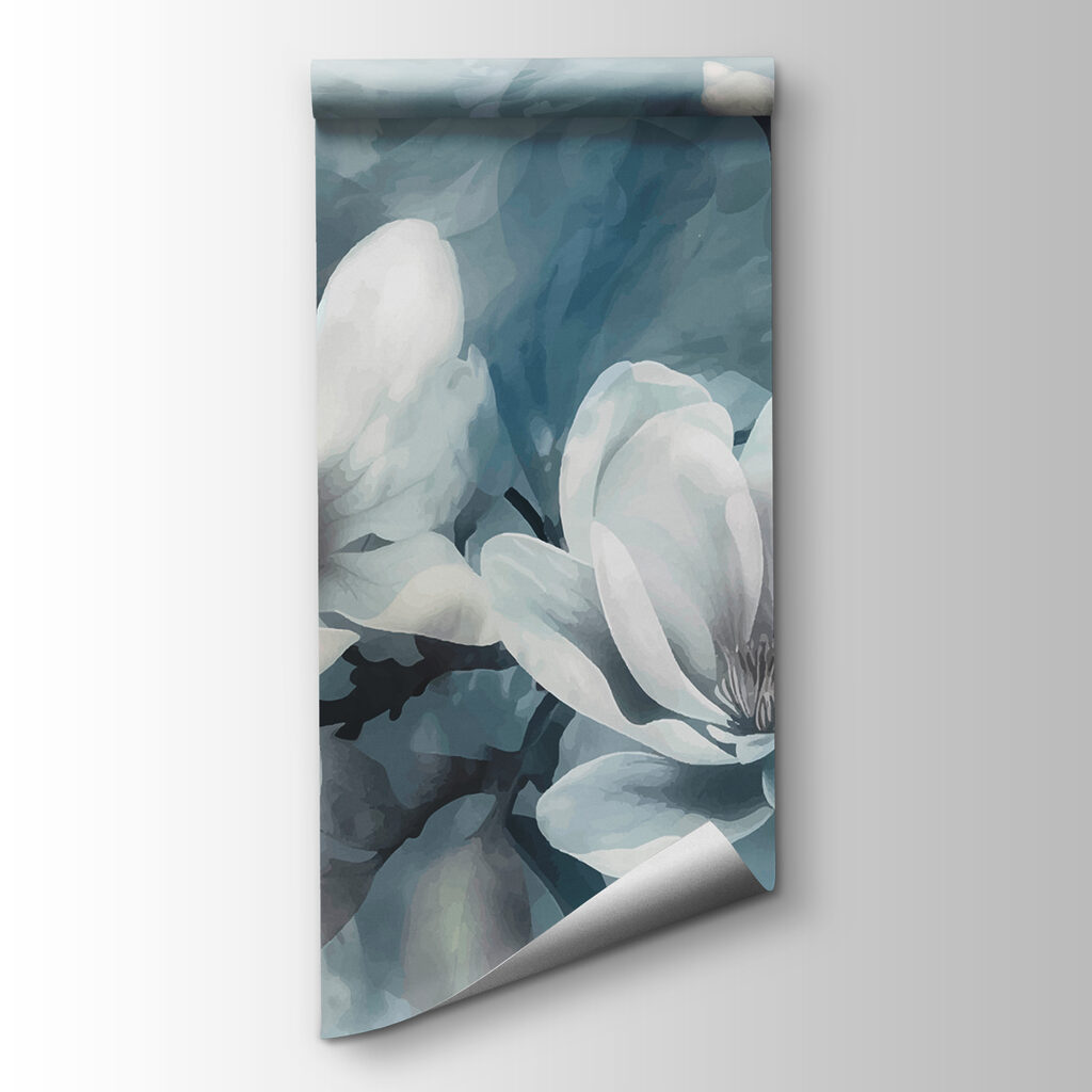 Biała magnolia na błękitach — widok produktu