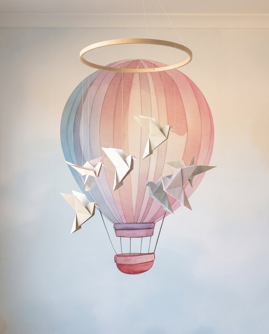 Trzy balony nad chmurami — detal