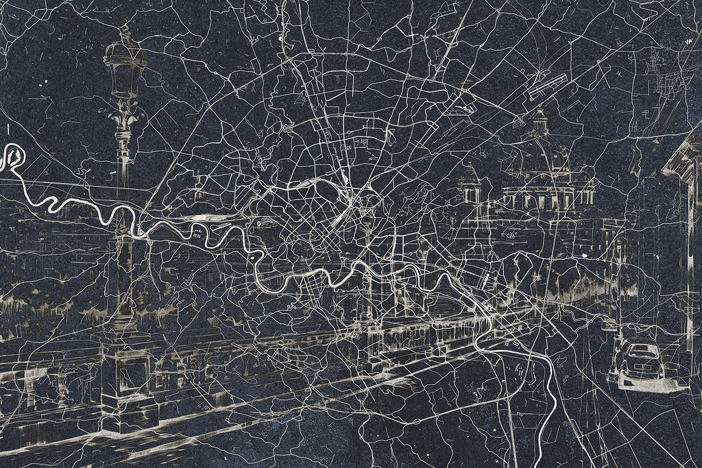 Mapa miasta z rzeką — cały wzór