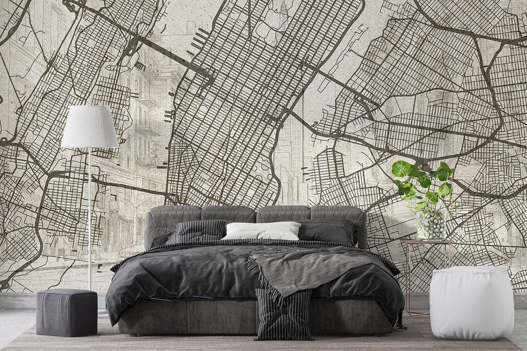 Manhattan w drobnych liniach we wnętrzu