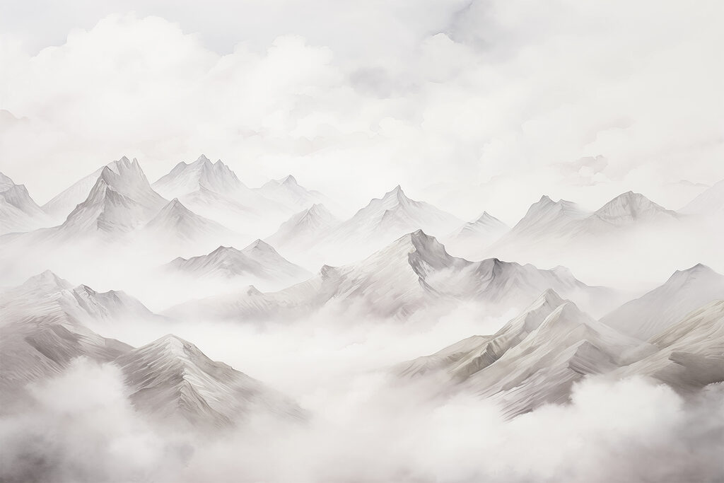 Góry w chmurach — cały wzór