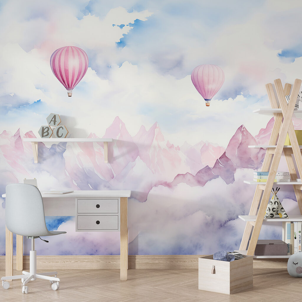 Różowe balony nad górami — wnętrze 3