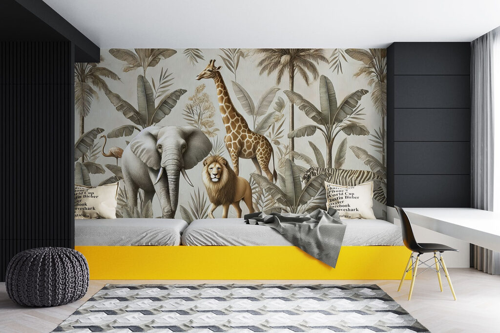 Zwierzęta safari wśród palm — wnętrze 3
