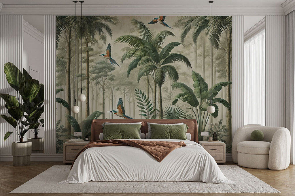 Ptaki wśród wysokich palm — wnętrze 3