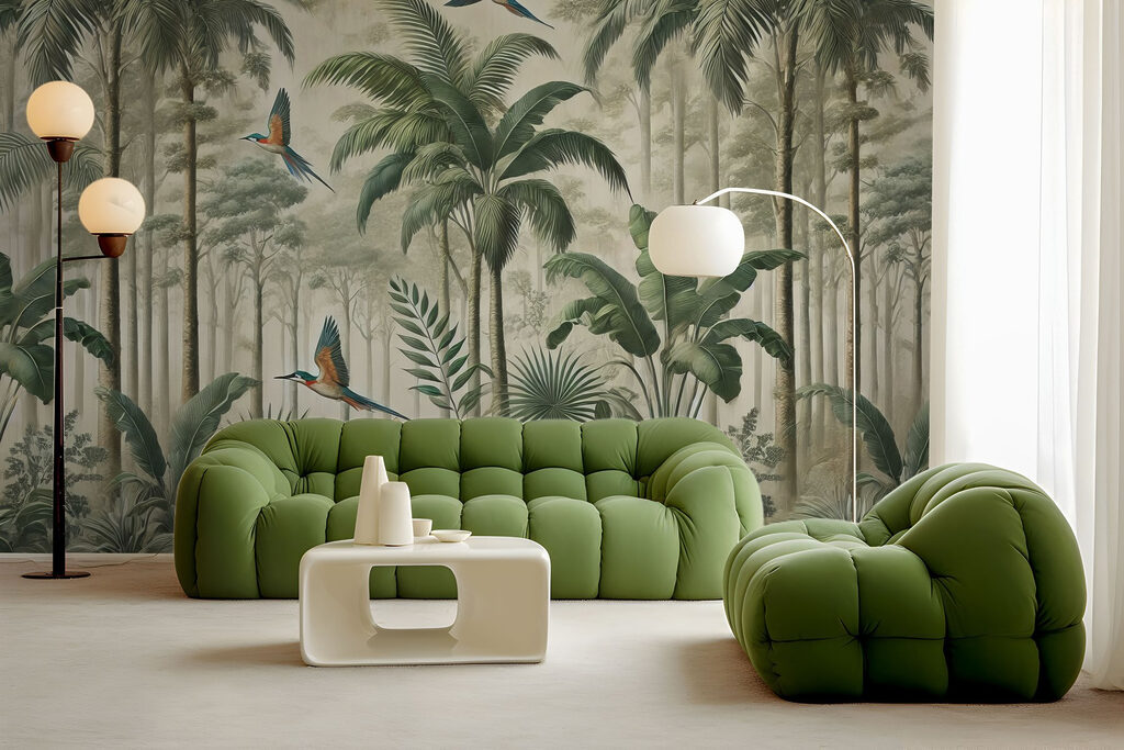 Ptaki wśród wysokich palm — wnętrze 4