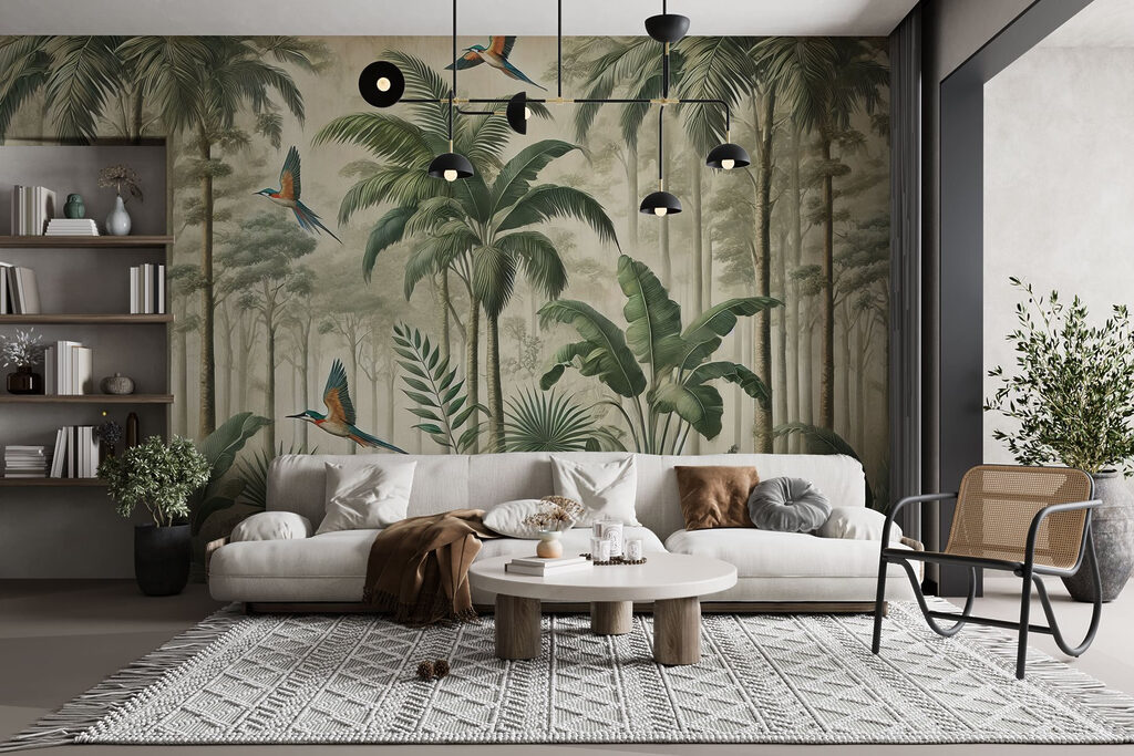 Ptaki wśród wysokich palm — wnętrze 6