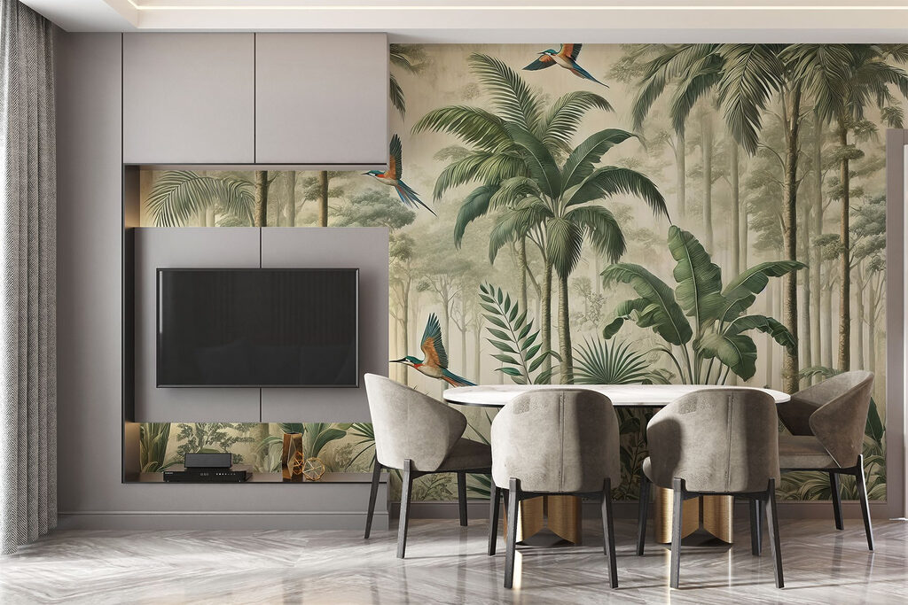 Ptaki wśród wysokich palm — wnętrze 8