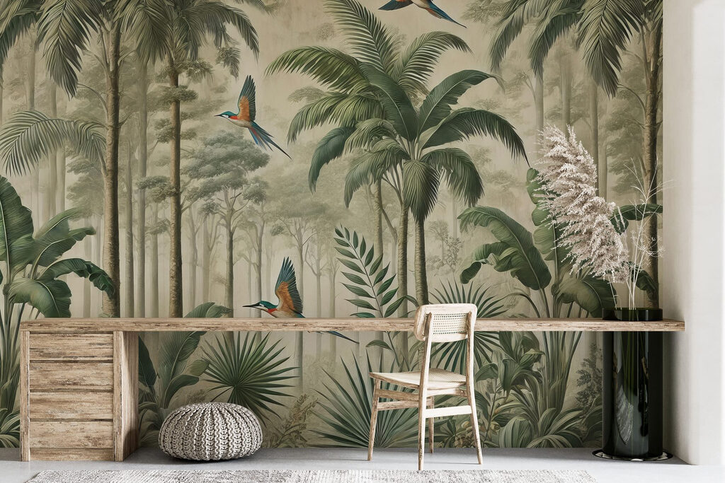 Ptaki wśród wysokich palm — wnętrze 10