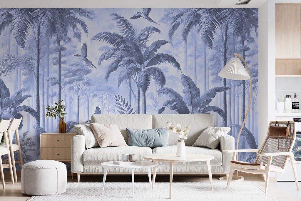 Ptaki wśród wysokich palm — wnętrze 1