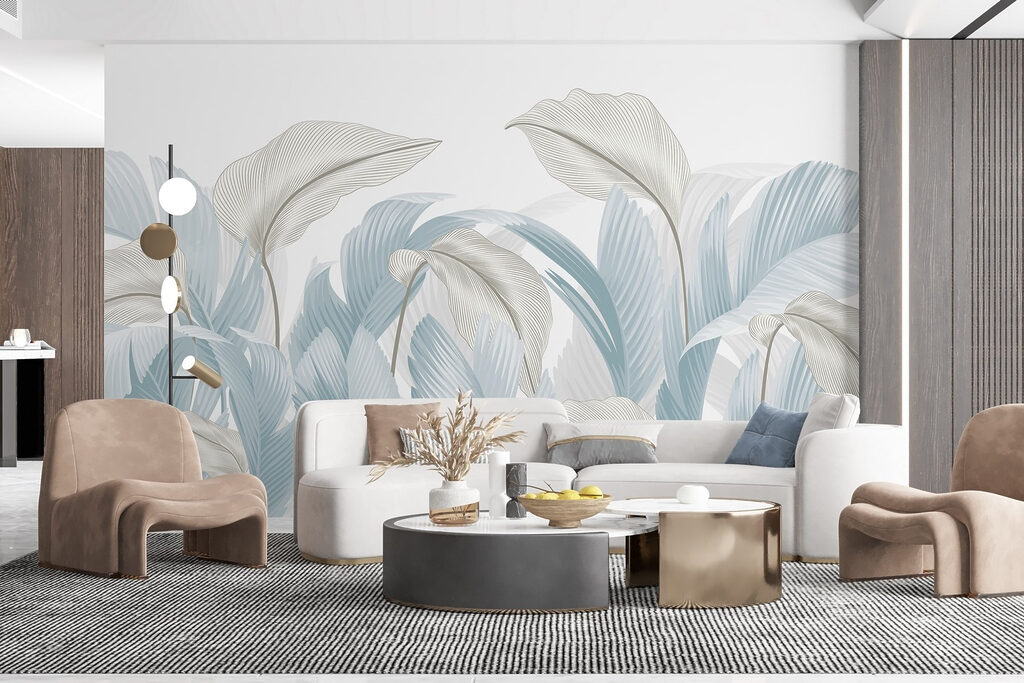 Jasne liście, cienkie linie — wnętrze 1