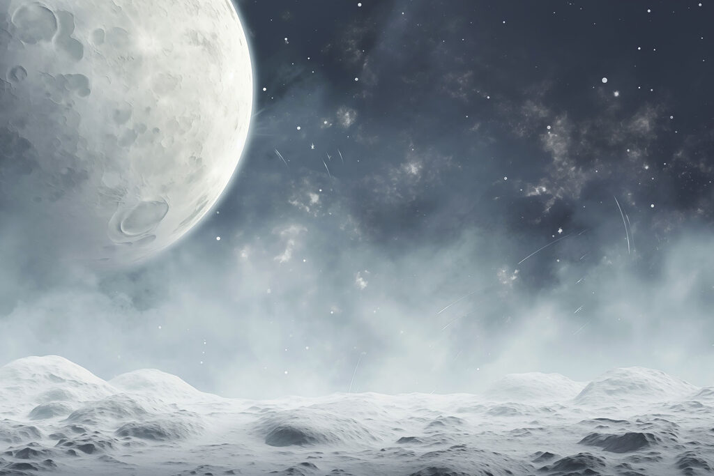 Księżyc nad śnieżną równiną — cały wzór