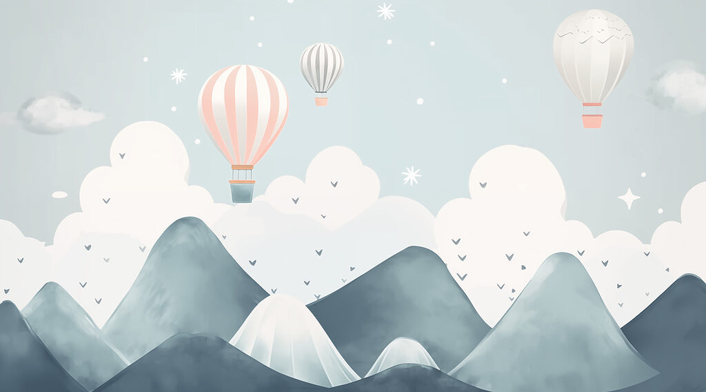 Balony nad niebieskimi szczytami — cały wzór