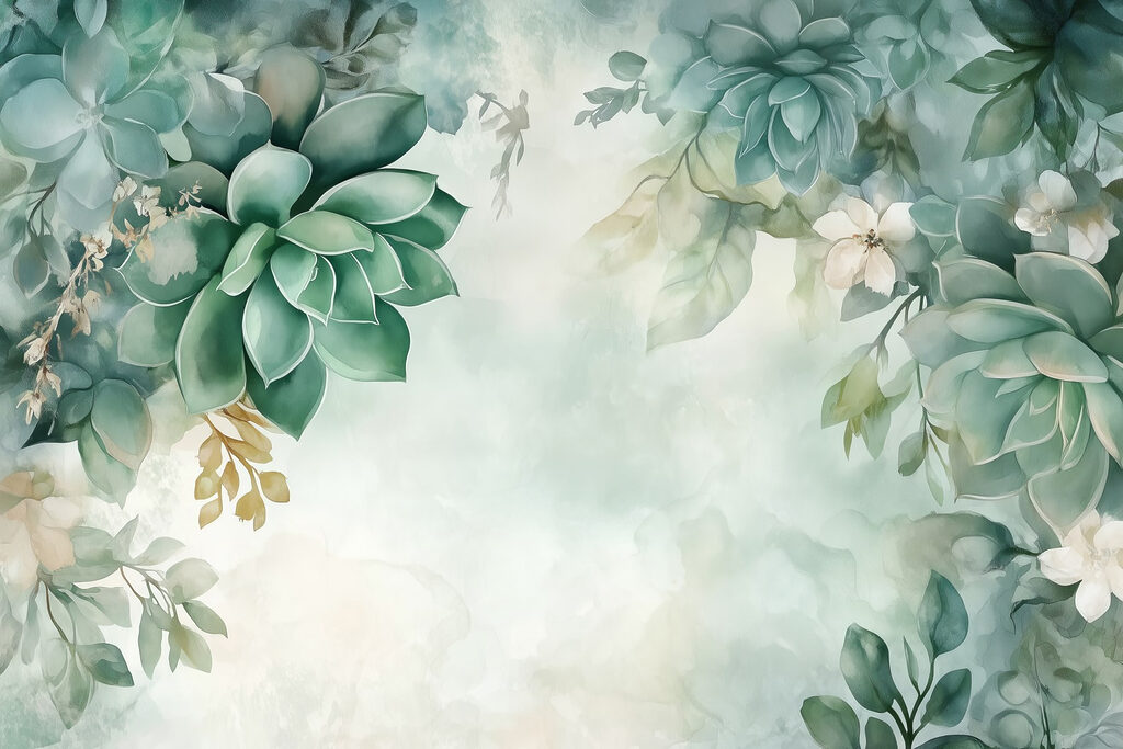 Zielone rozety wokół światła — cały wzór