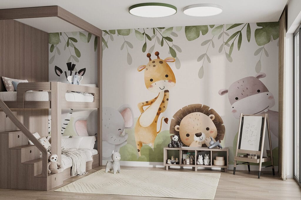 Zwierzęta safari pod liśćmi — wnętrze 1