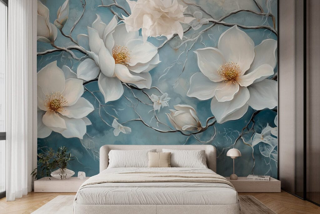 Magnolia na zmatowiałym błękicie — wnętrze 2
