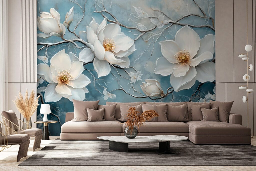 Magnolia na zmatowiałym błękicie — wnętrze 4