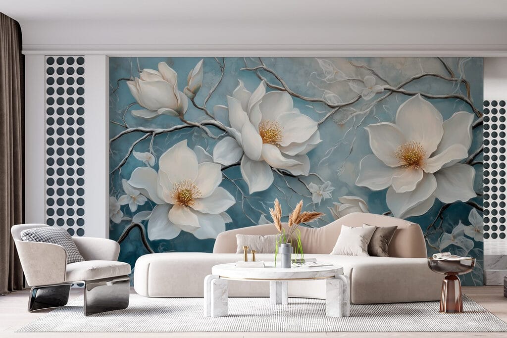 Magnolia na zmatowiałym błękicie — wnętrze 5