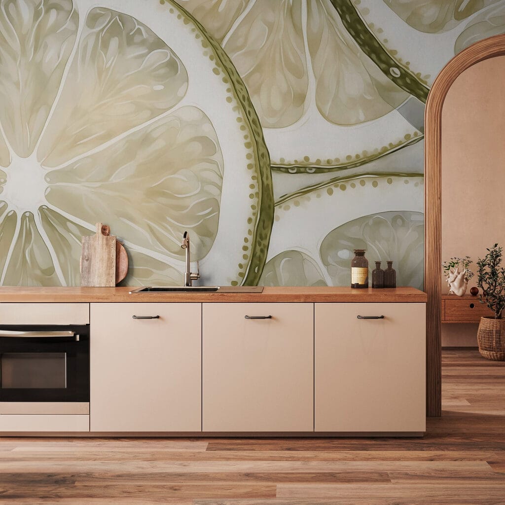 Zielone plasterki limonki we wnętrzu