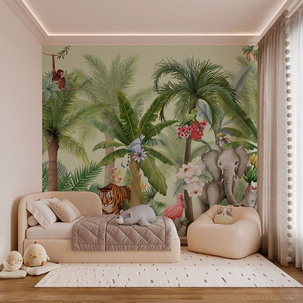 Dżunglowe zwierzęta wśród palm — wnętrze 2