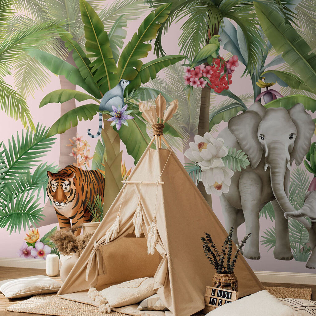 Dżunglowe zwierzęta wśród palm — wnętrze 2