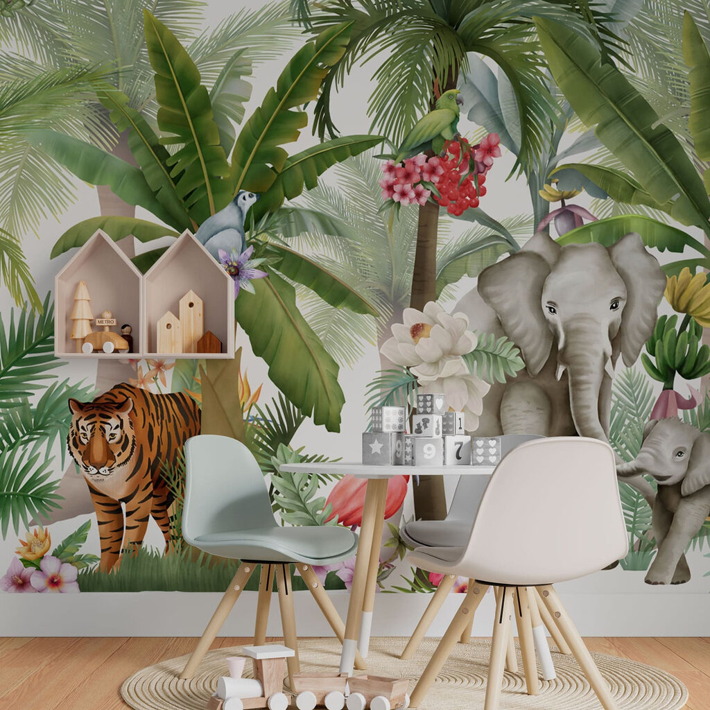 Dżunglowe zwierzęta wśród palm — wnętrze 2