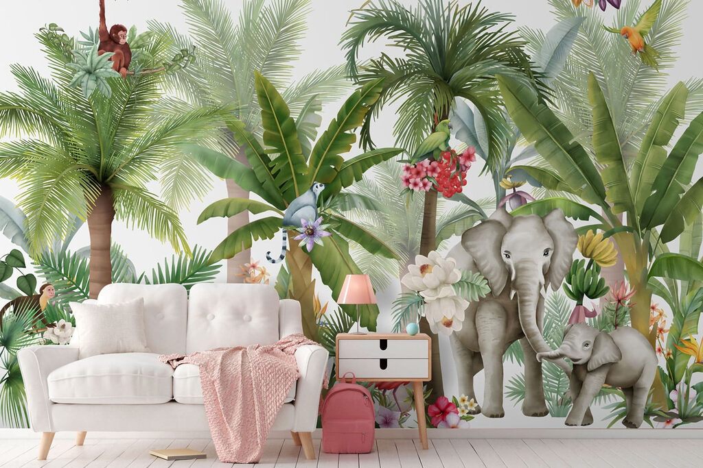 Dżunglowe zwierzęta wśród palm — wnętrze 4