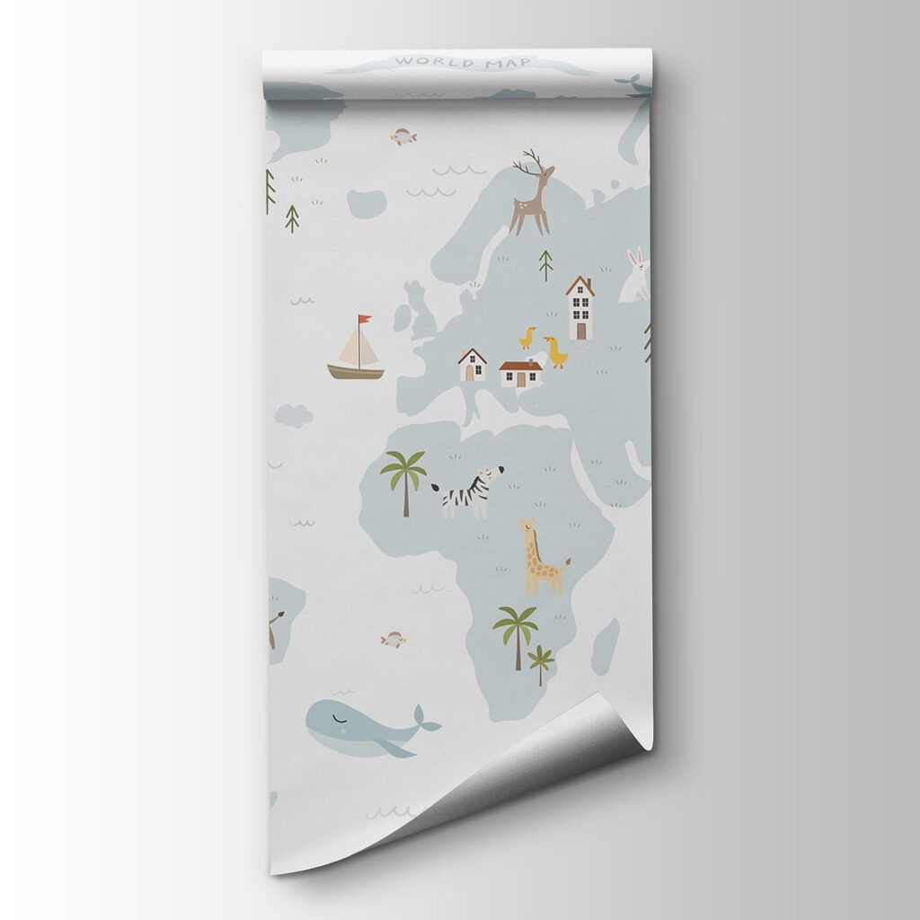Mapa świata z podróżnikami — widok produktu