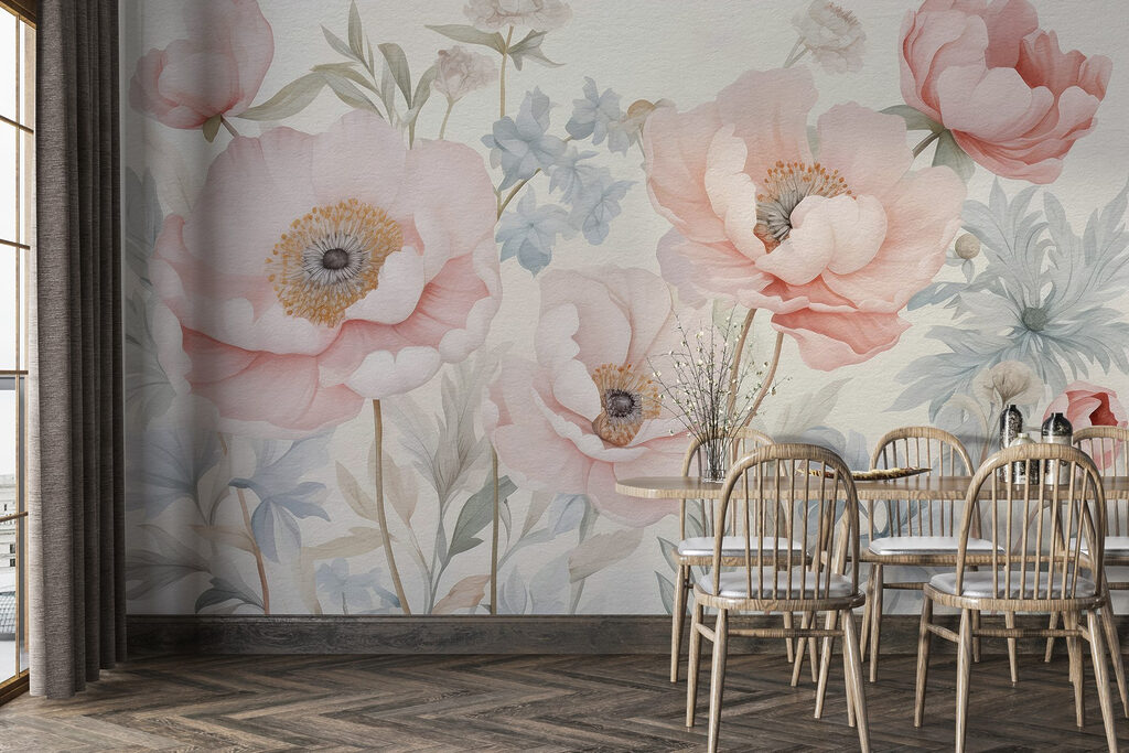 Miękkie kwiaty między liśćmi — wnętrze 3