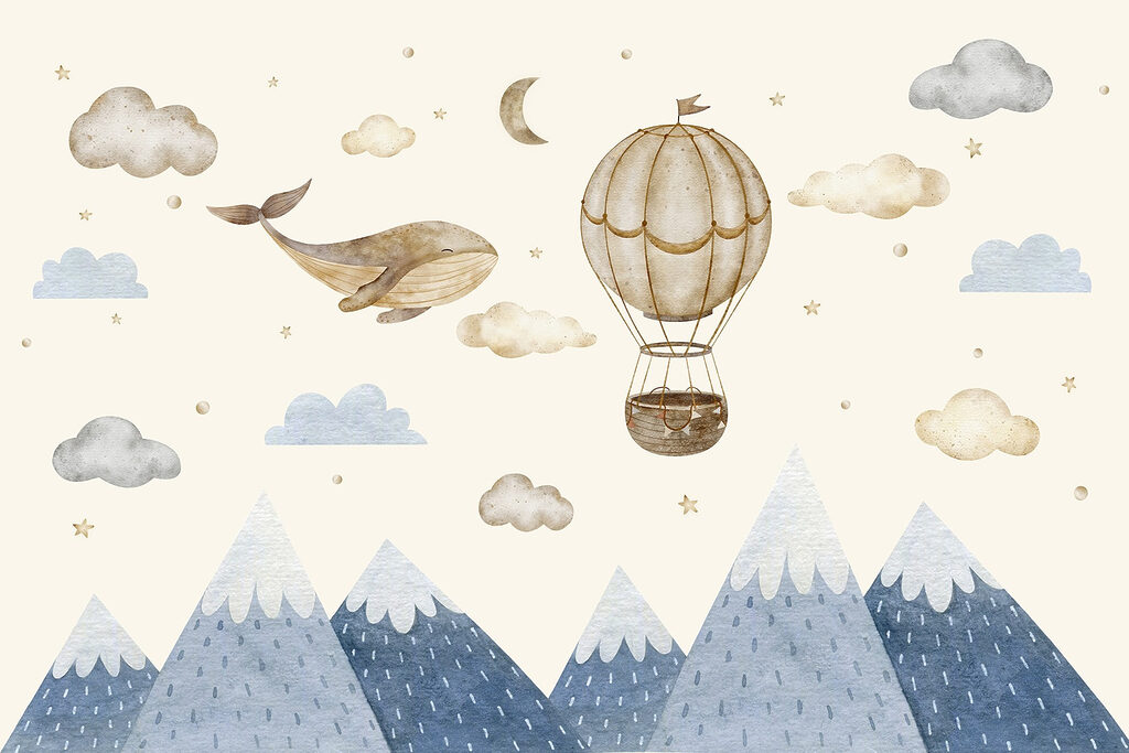 Wieloryb i balon — cały wzór