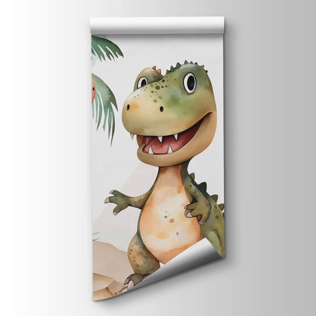 Trzy dinozaury pod palmami — widok produktu