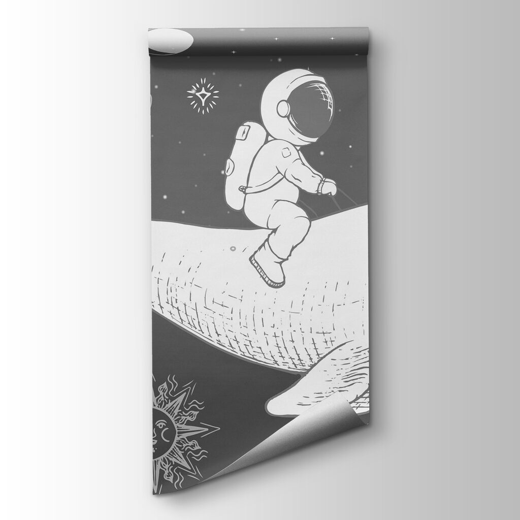 Astronauta na kosmicznym wielorybie — widok produktu