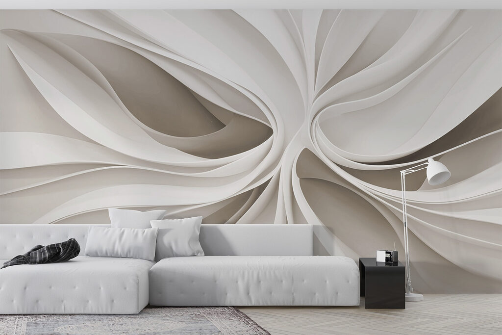 Białe składane wachlarze — wnętrze 3