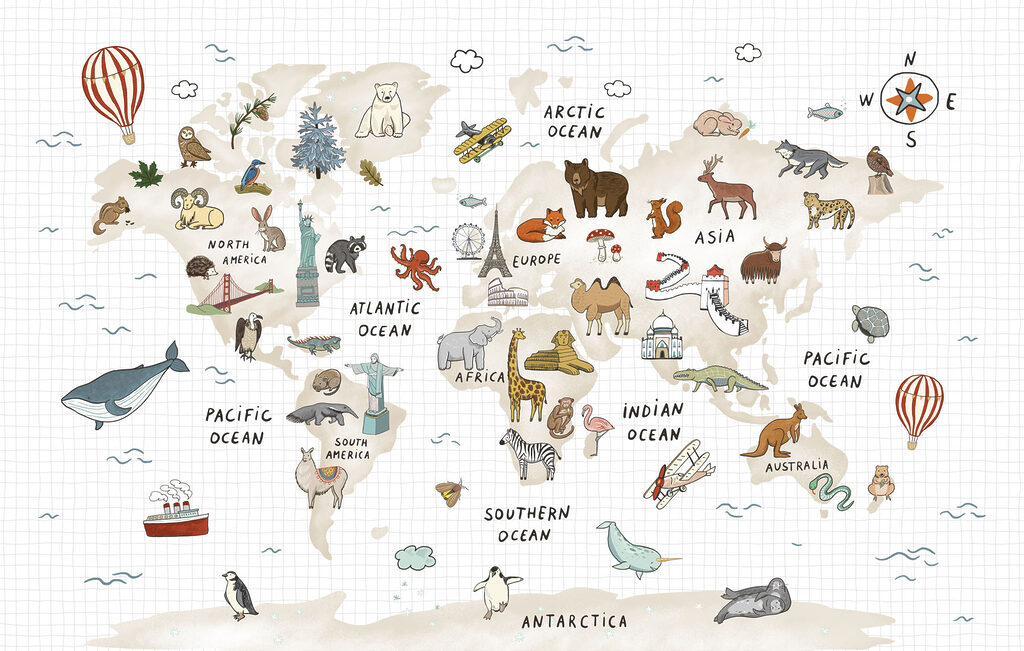 Mapa ze zwierzętami — cały wzór