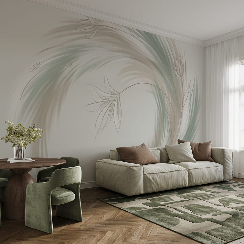 Zielone pióra w spirali — wnętrze 2