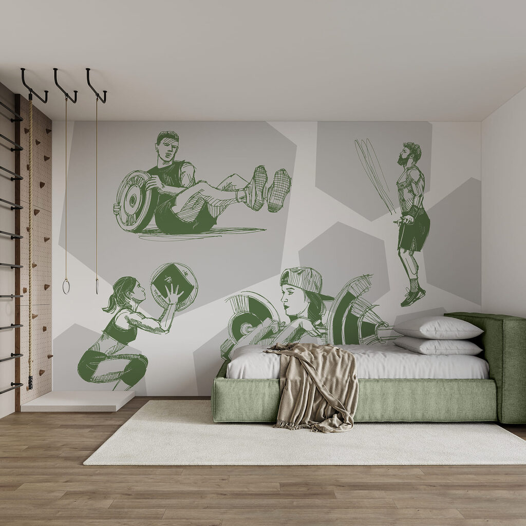 Sportowcy w ruchu — wnętrze 1